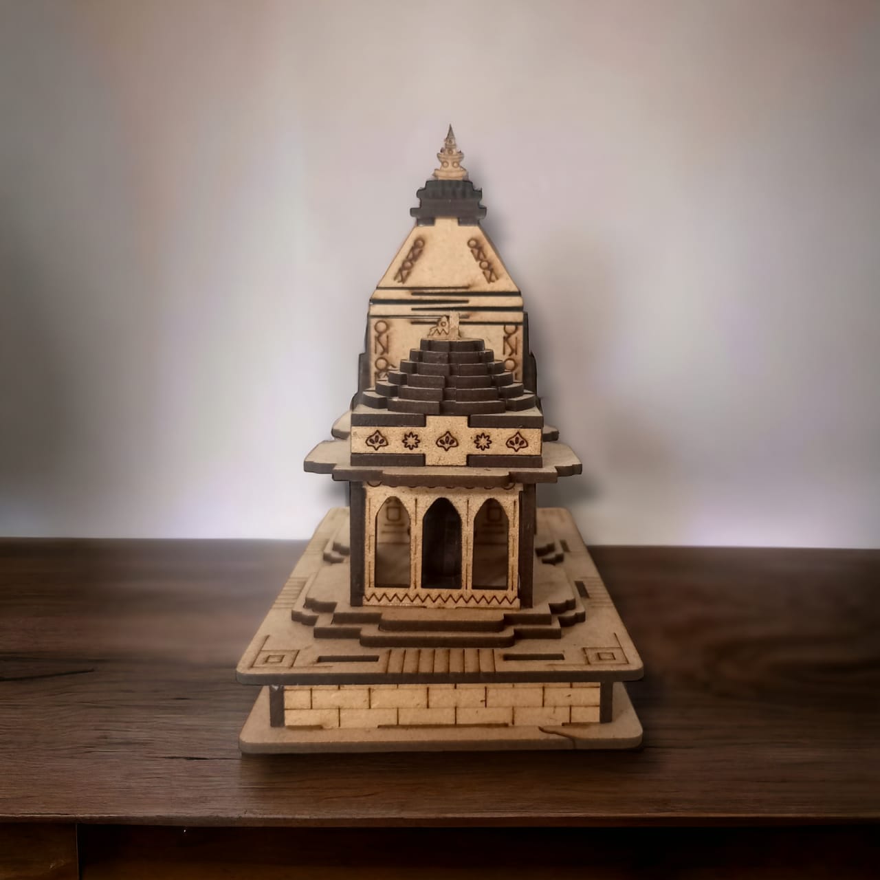 Kashiviswanath Temple -Hand Crafted Wooden 3D Replica
