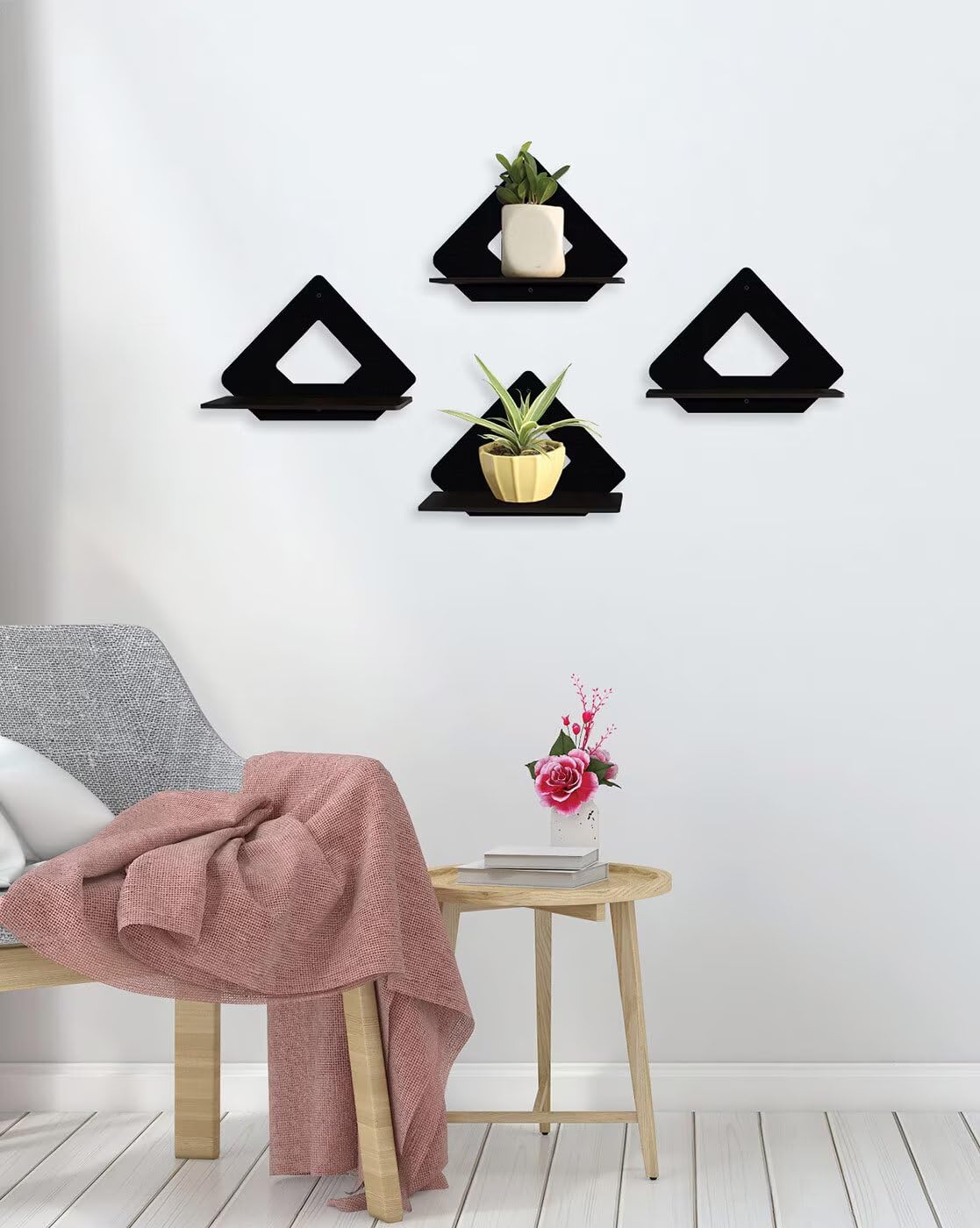 Set Of 4 Wooden Planter Stand for Living Room Kitchen Bedroom Decoration Items Gifting-PS2
