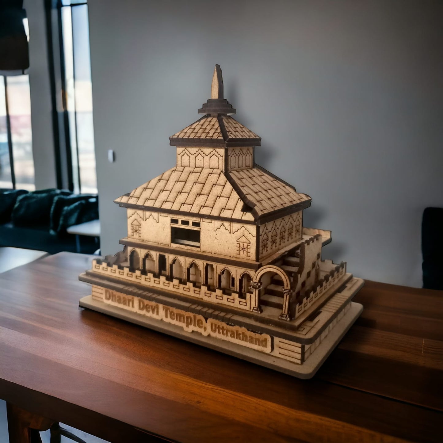 Dhari Devi Mandir-Hand Crafted Wooden 3D Replica