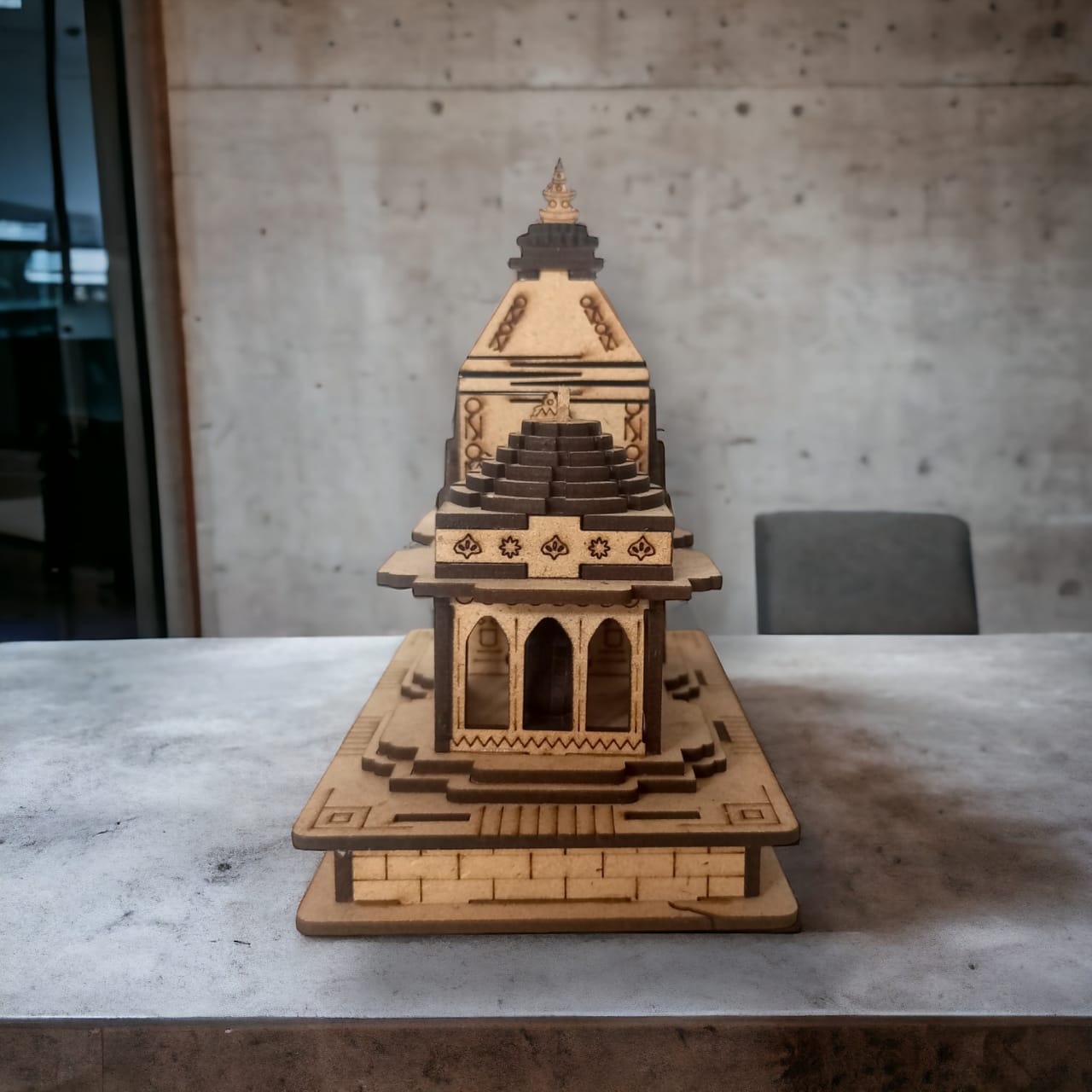 Kashiviswanath Temple -Hand Crafted Wooden 3D Replica