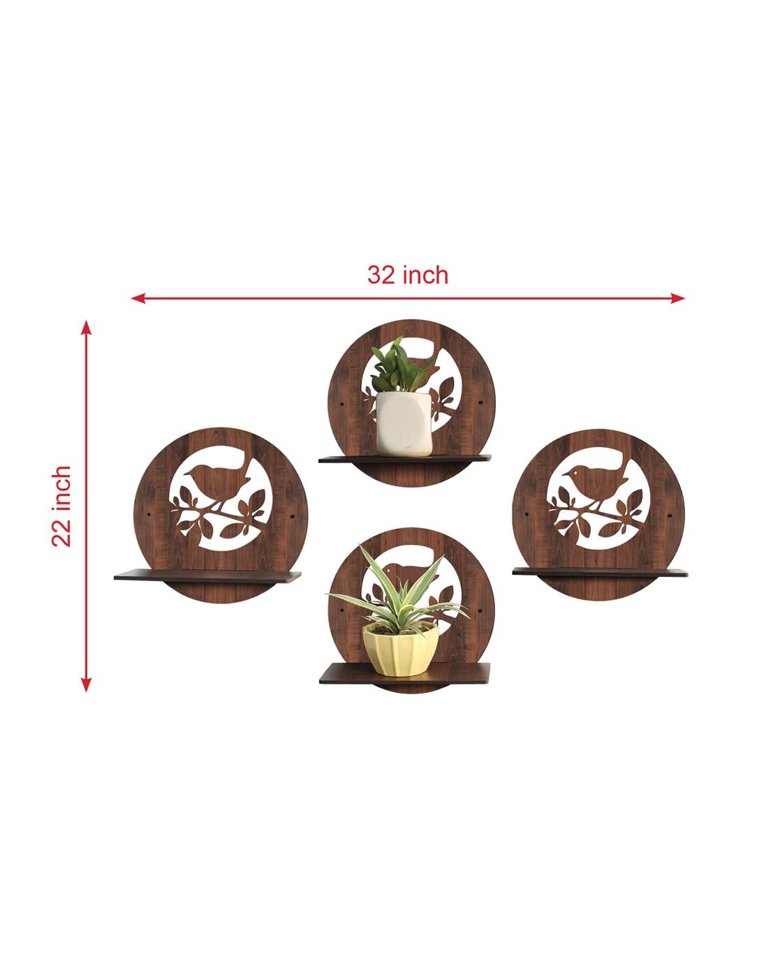 Set Of 4 Wooden Planter Stand for Living Room Kitchen Bedroom Decoration Items Gifting-PS8