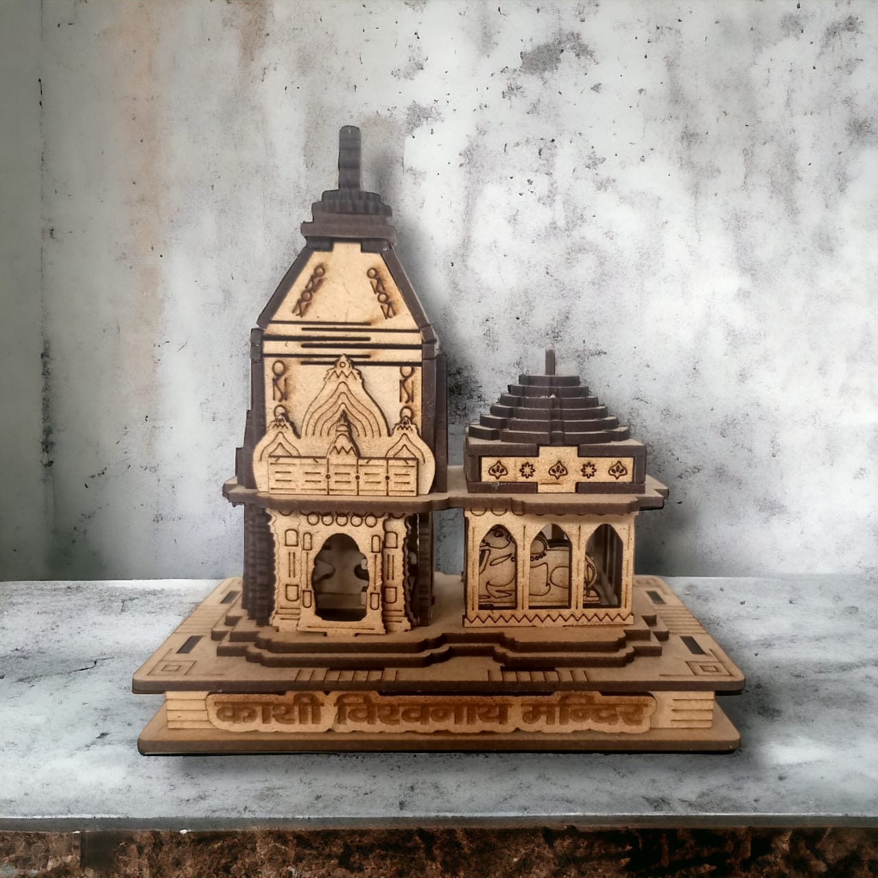 Kashiviswanath Temple -Hand Crafted Wooden 3D Replica