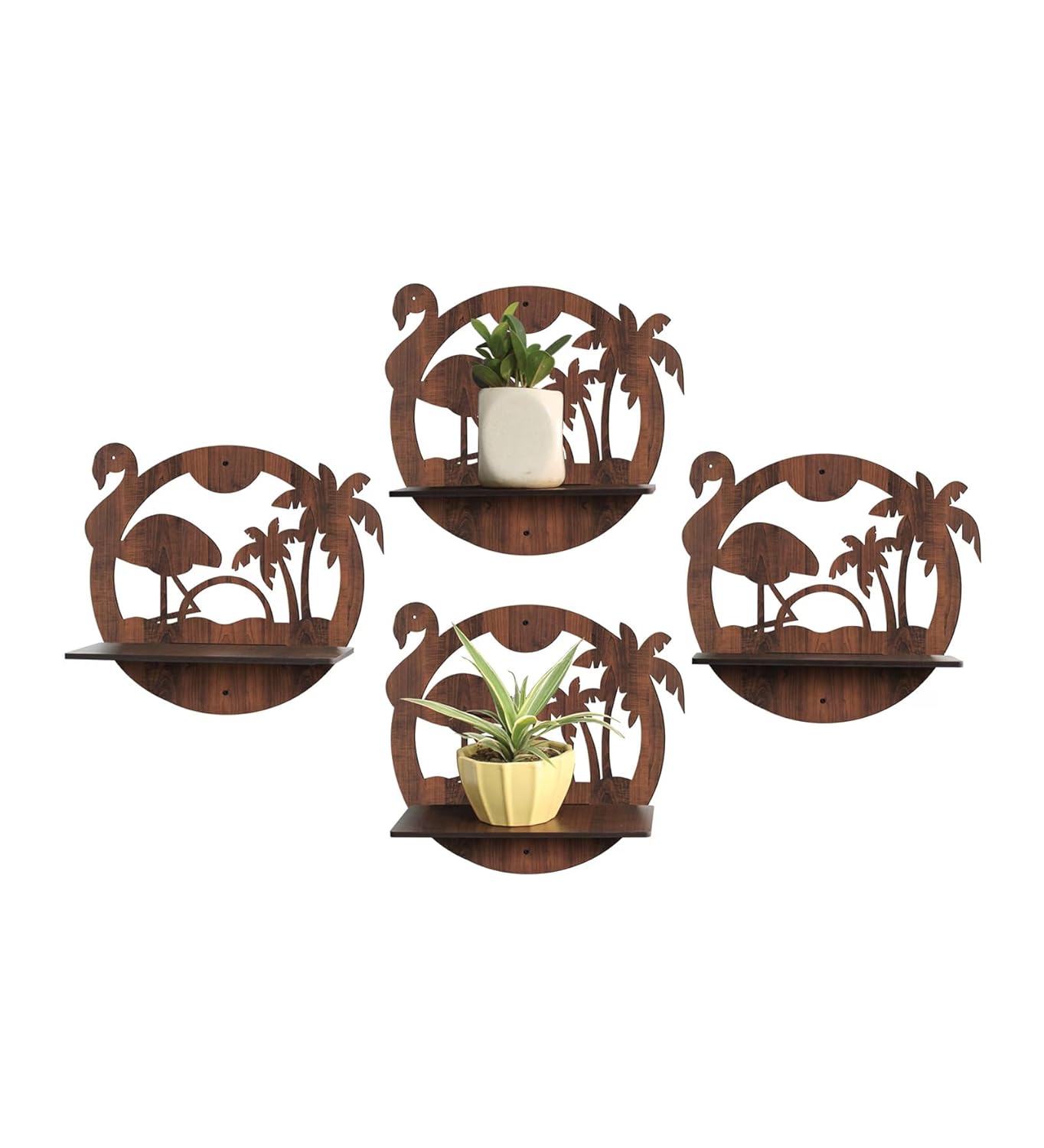 Set Of 4 Wooden Planter Stand for Living Room Kitchen Bedroom Decoration Items Gifting-PS3