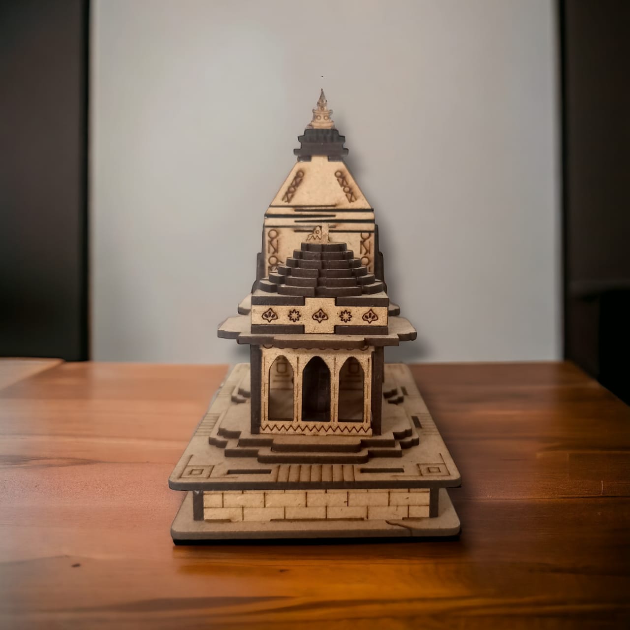 Kashiviswanath Temple -Hand Crafted Wooden 3D Replica