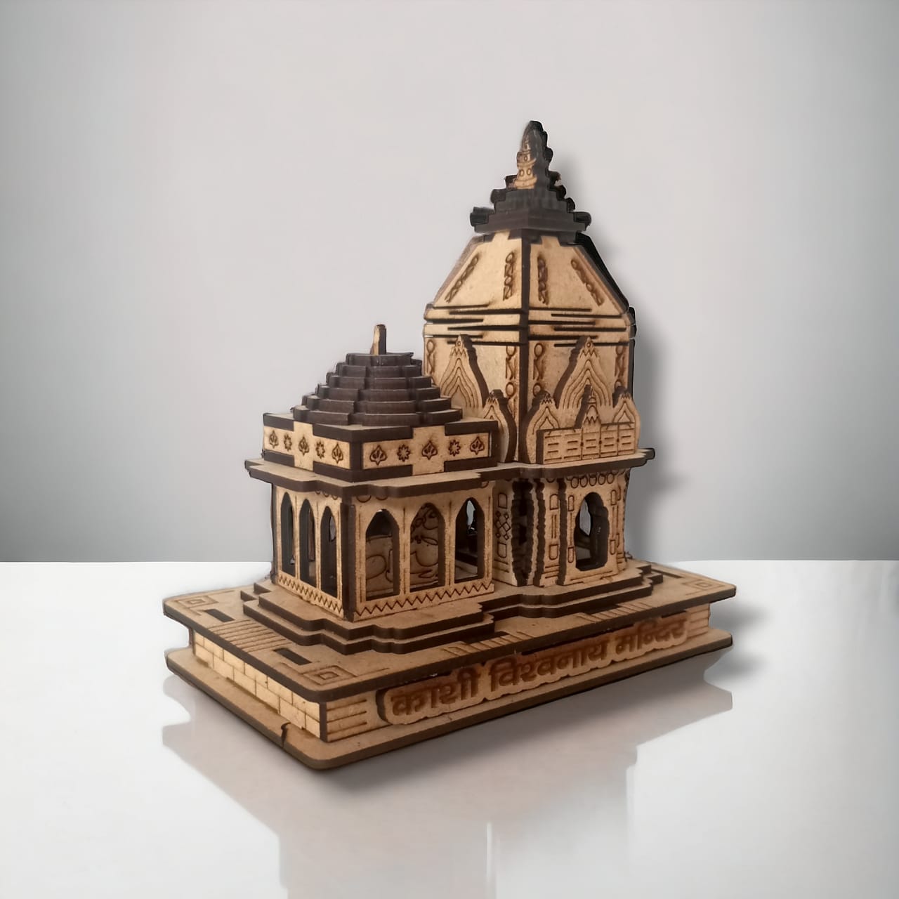 Kashiviswanath Temple -Hand Crafted Wooden 3D Replica