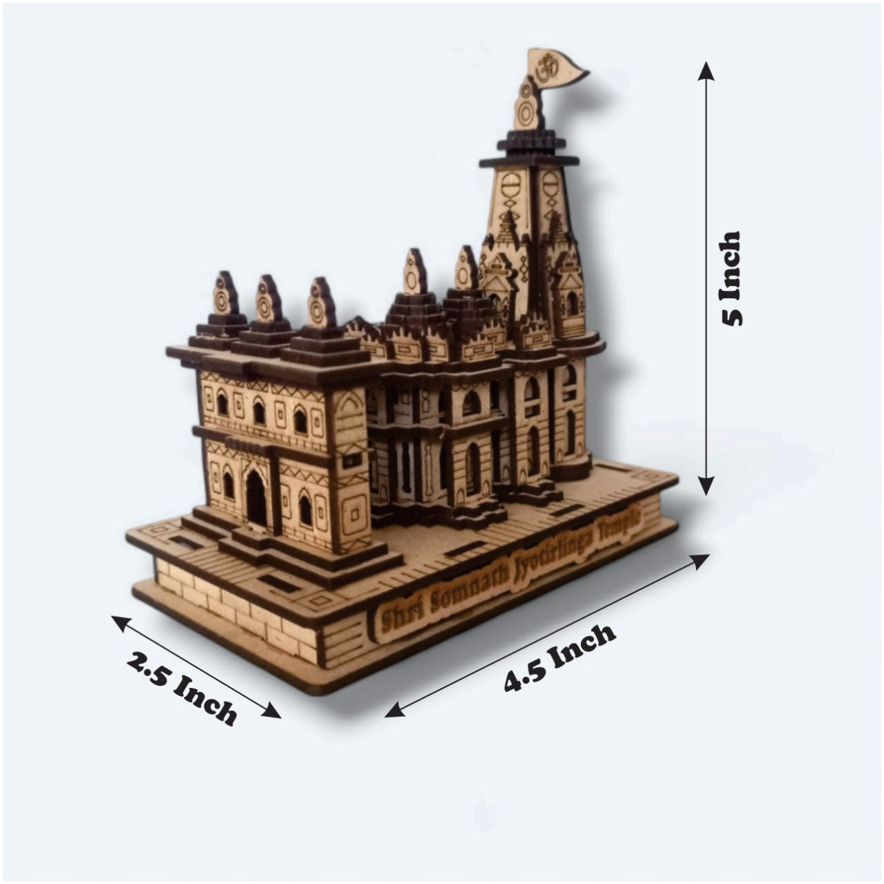 Somnath Temple, Gujrat -Hand Crafted Wooden 3D Replica