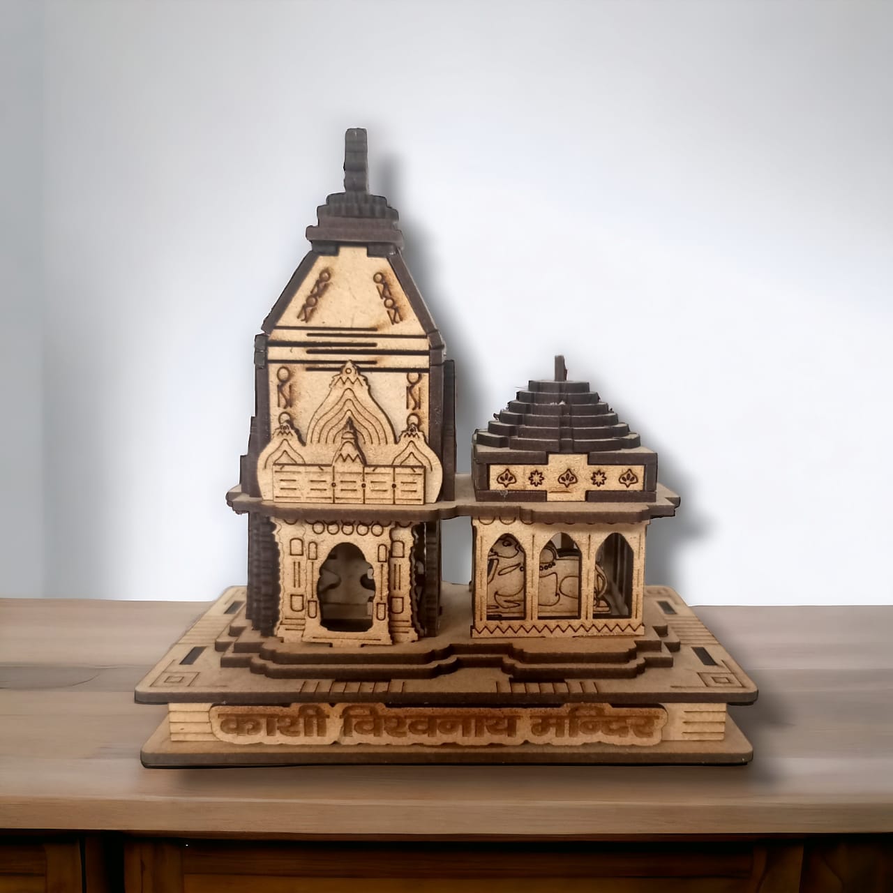 Kashiviswanath Temple -Hand Crafted Wooden 3D Replica