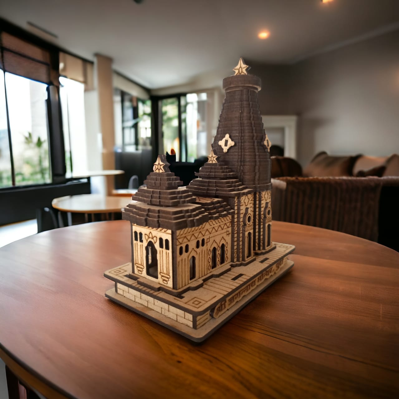 Jagannath Puri Temple -Hand Crafted Wooden 3D Replica