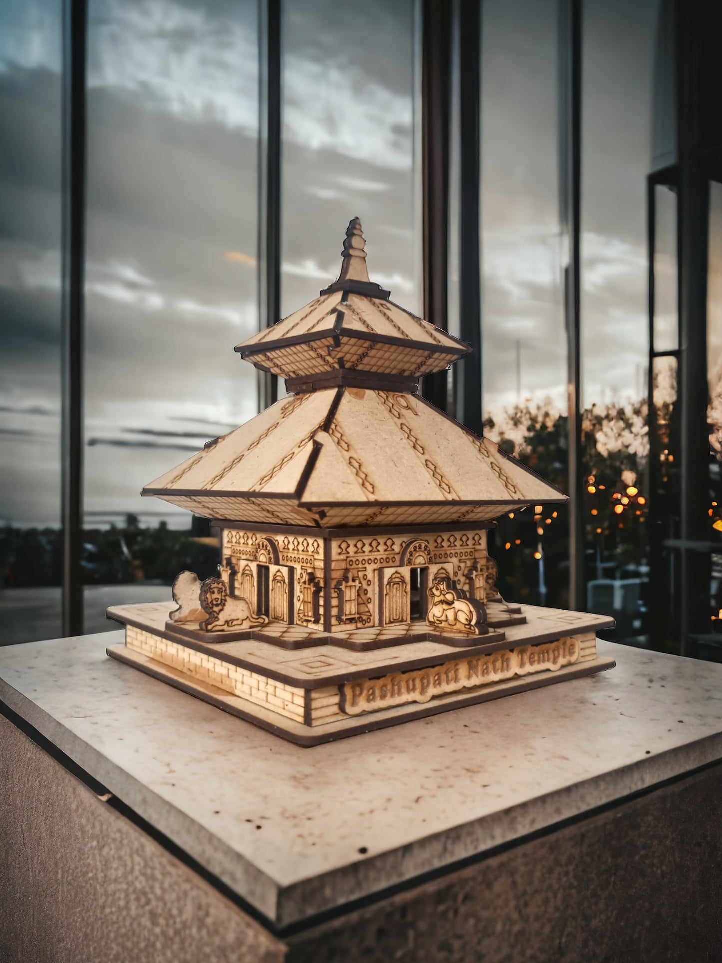 Pashupatinath Temple,Nepal -Hand Crafted Wooden 3D Replica