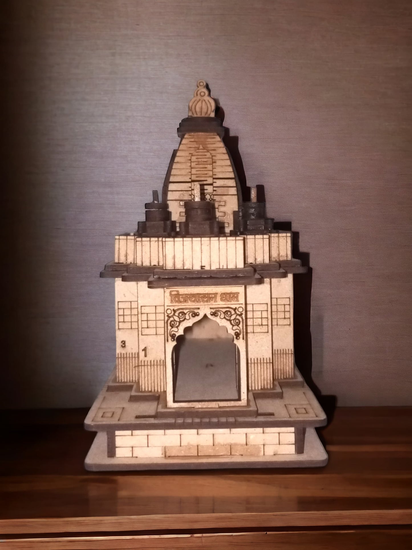Bijasan Mata Temple , Indore - Hand Crafted Wooden 3D Replica