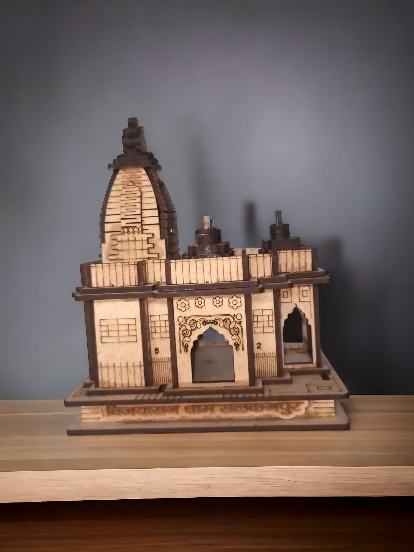 Bijasan Mata Temple , Indore - Hand Crafted Wooden 3D Replica