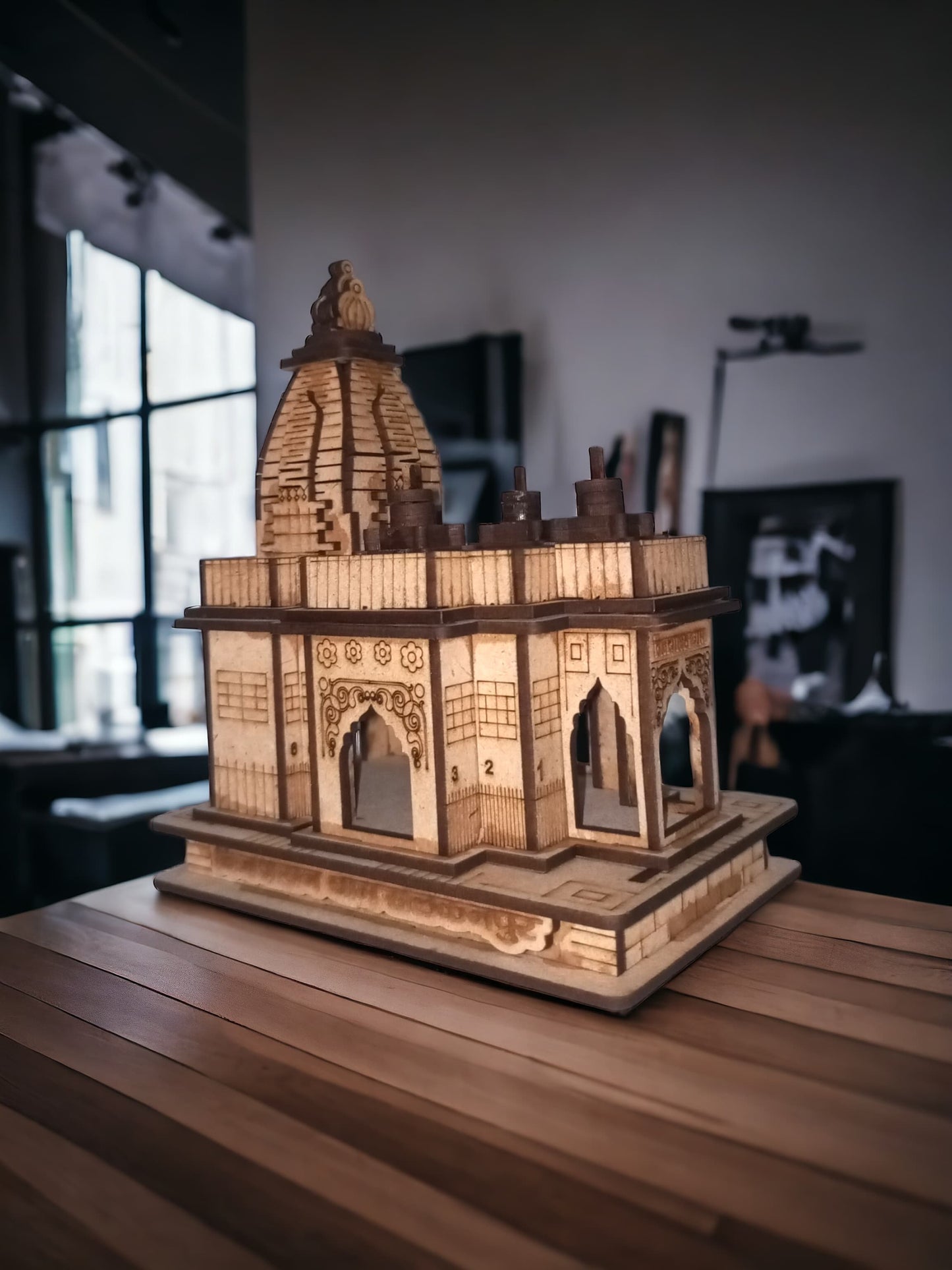 Bijasan Mata Temple , Indore - Hand Crafted Wooden 3D Replica