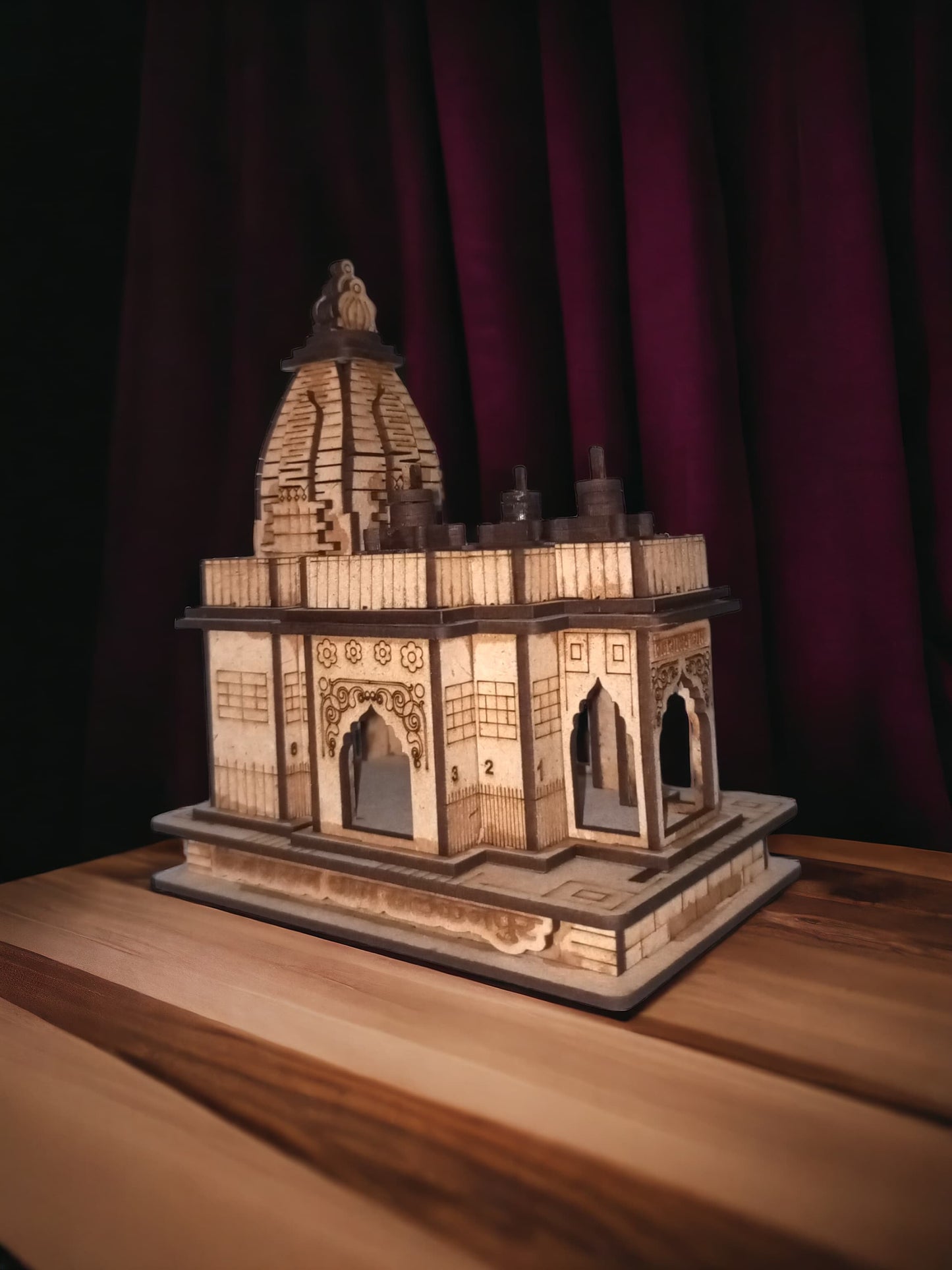 Bijasan Mata Temple , Indore - Hand Crafted Wooden 3D Replica
