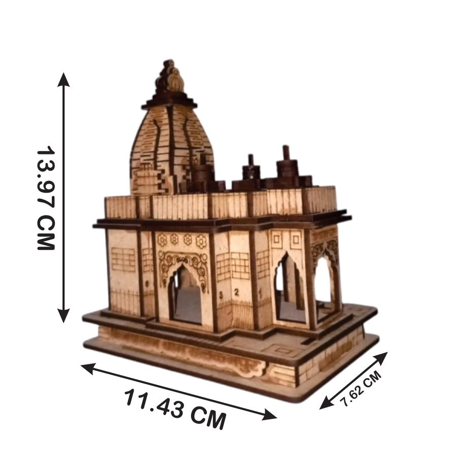 Bijasan Mata Temple , Indore - Hand Crafted Wooden 3D Replica