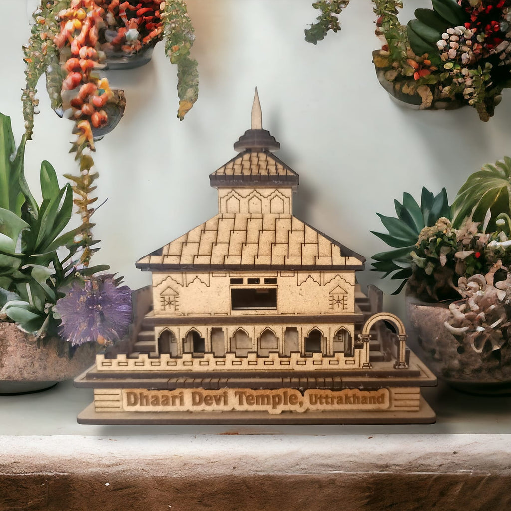 Dhari Devi Mandir-Hand Crafted Wooden 3D Replica