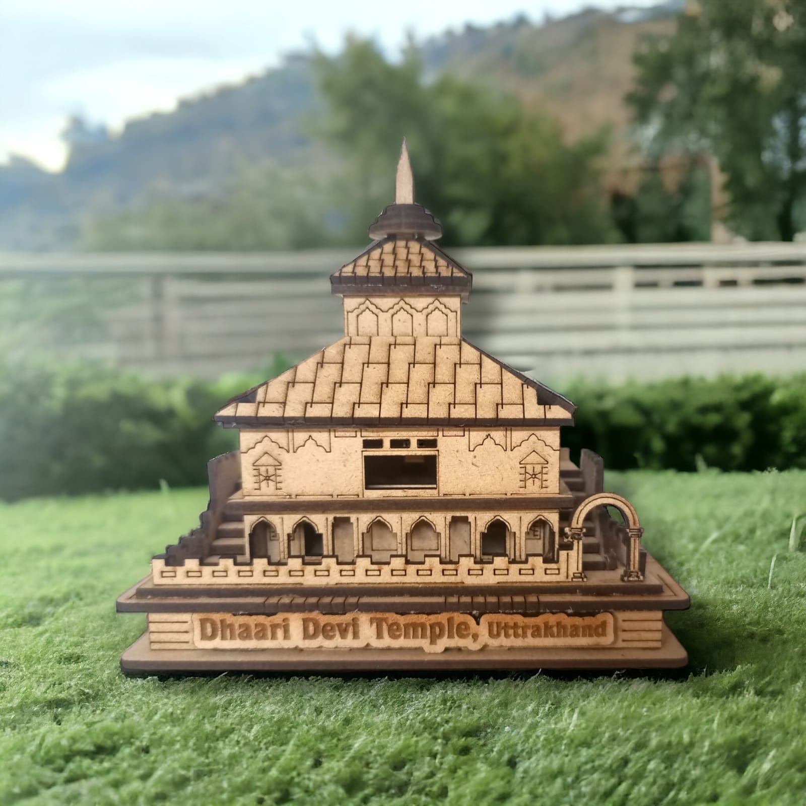 Dhari Devi Mandir-Hand Crafted Wooden 3D Replica