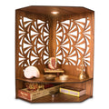 Beautiful Wooden Pooja Stand for Home Pooja Mandir for Home Temple for Home and Office Puja Mandir for Home Wall Mounted with LED Spot Light Size -HT4