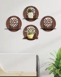 Set Of 4  Wooden Planter Stand for Living Room Kitchen Bedroom Decoration Items Gifting-PS7