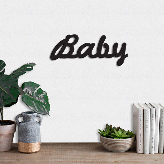 Wall Sign Of MDF Plaque Painted ( BABY) Cutout Ready to Hang Home Wall Decor,Art And Decoration-WS1