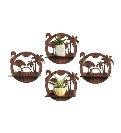 Set Of 4  Wooden Planter Stand for Living Room Kitchen Bedroom Decoration Items Gifting-PS3