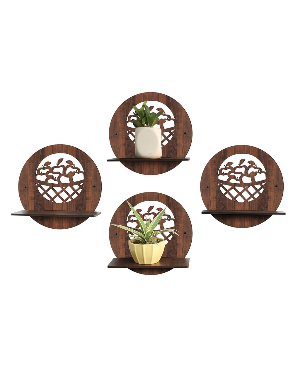 Set Of 4  Wooden Planter Stand for Living Room Kitchen Bedroom Decoration Items Gifting-PS7