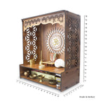 Beautiful Wooden Pooja Stand for Home Pooja Mandir for Home Temple for Home and Office Puja Mandir for Home Wall Mounted with LED Spot Light Size -HT2
