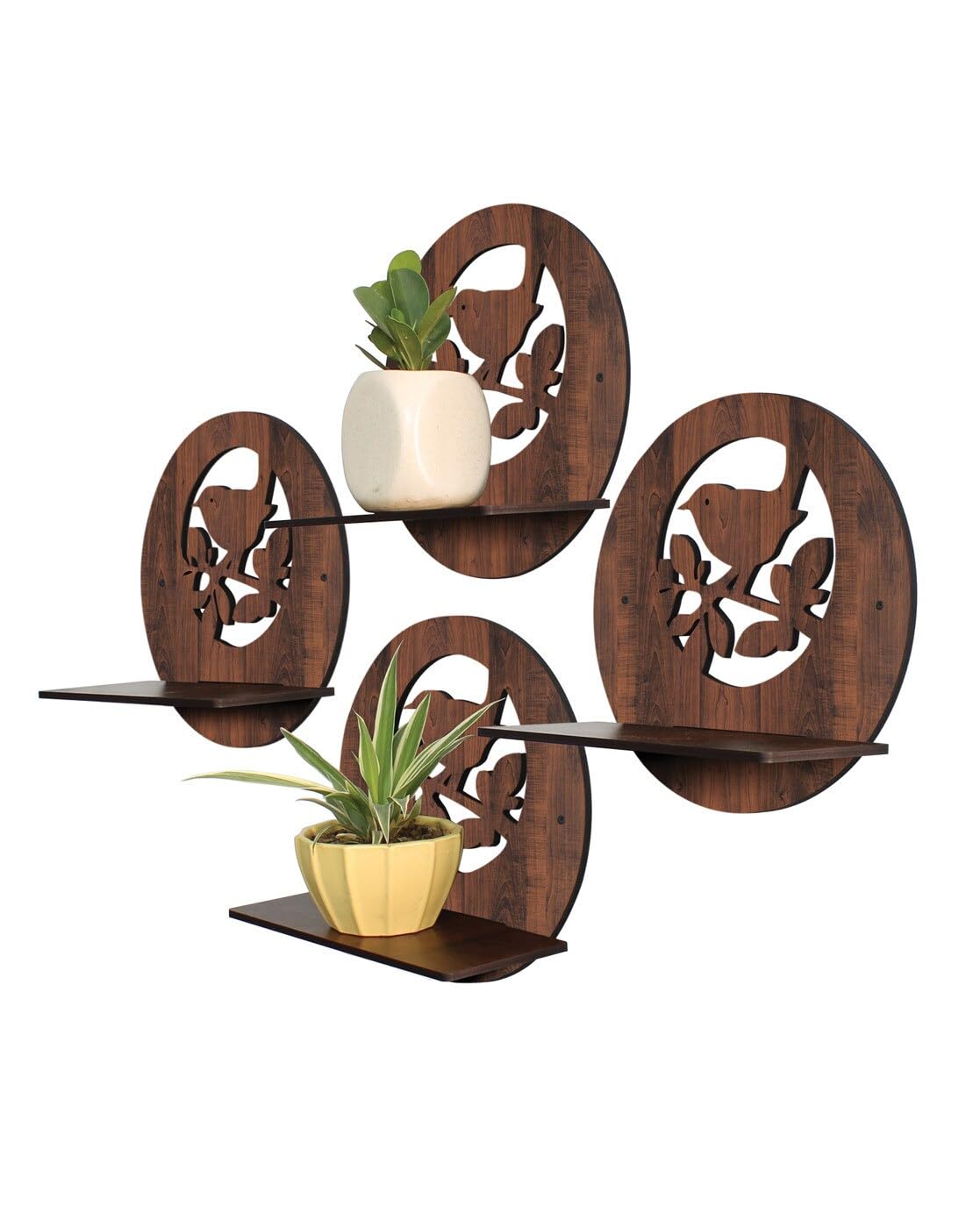 Set Of 4  Wooden Planter Stand for Living Room Kitchen Bedroom Decoration Items Gifting-PS8