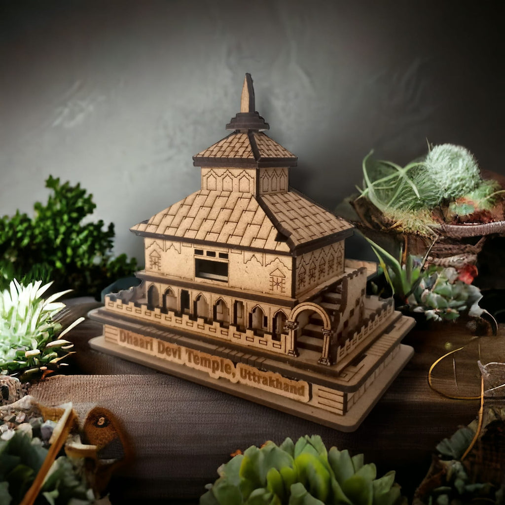 Dhari Devi Mandir-Hand Crafted Wooden 3D Replica