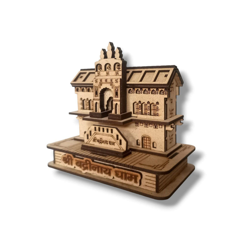 Badrinath Temple-Hand Crafted Wooden 3D Replica