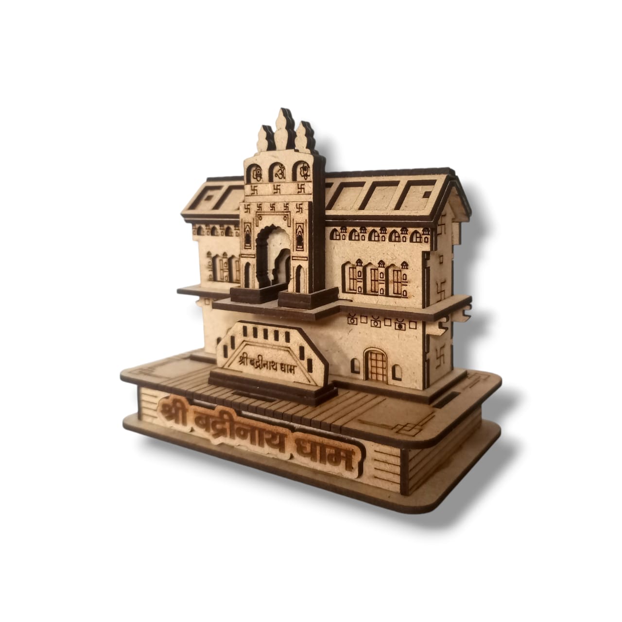 Badrinath Mandir Wooden Replica 11x6x9 cm