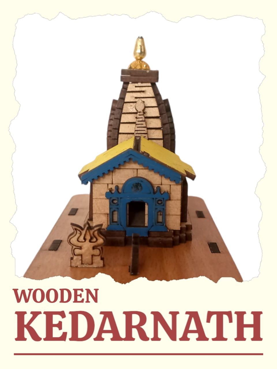 Kedarnath Mandir Wooden-Hand Crafted Wooden 3D Replica