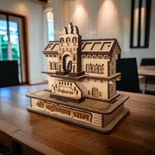 Badrinath Temple-Hand Crafted Wooden 3D Replica