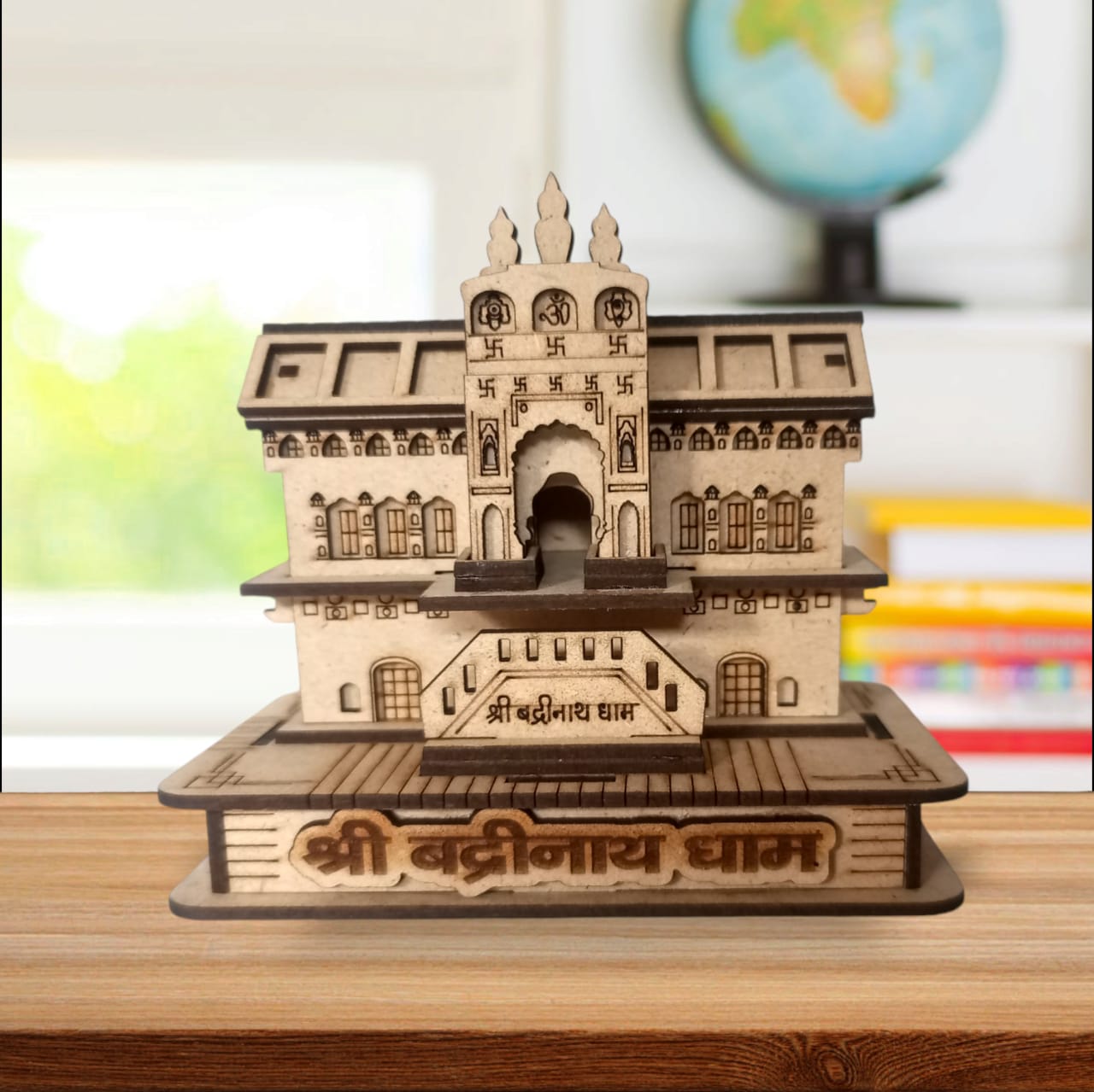 Badrinath Mandir Wooden Replica 11x6x9 cm