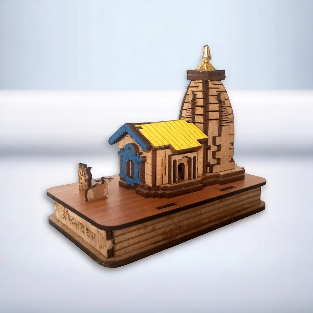 Kedarnath Mandir Wooden-Hand Crafted Wooden 3D Replica