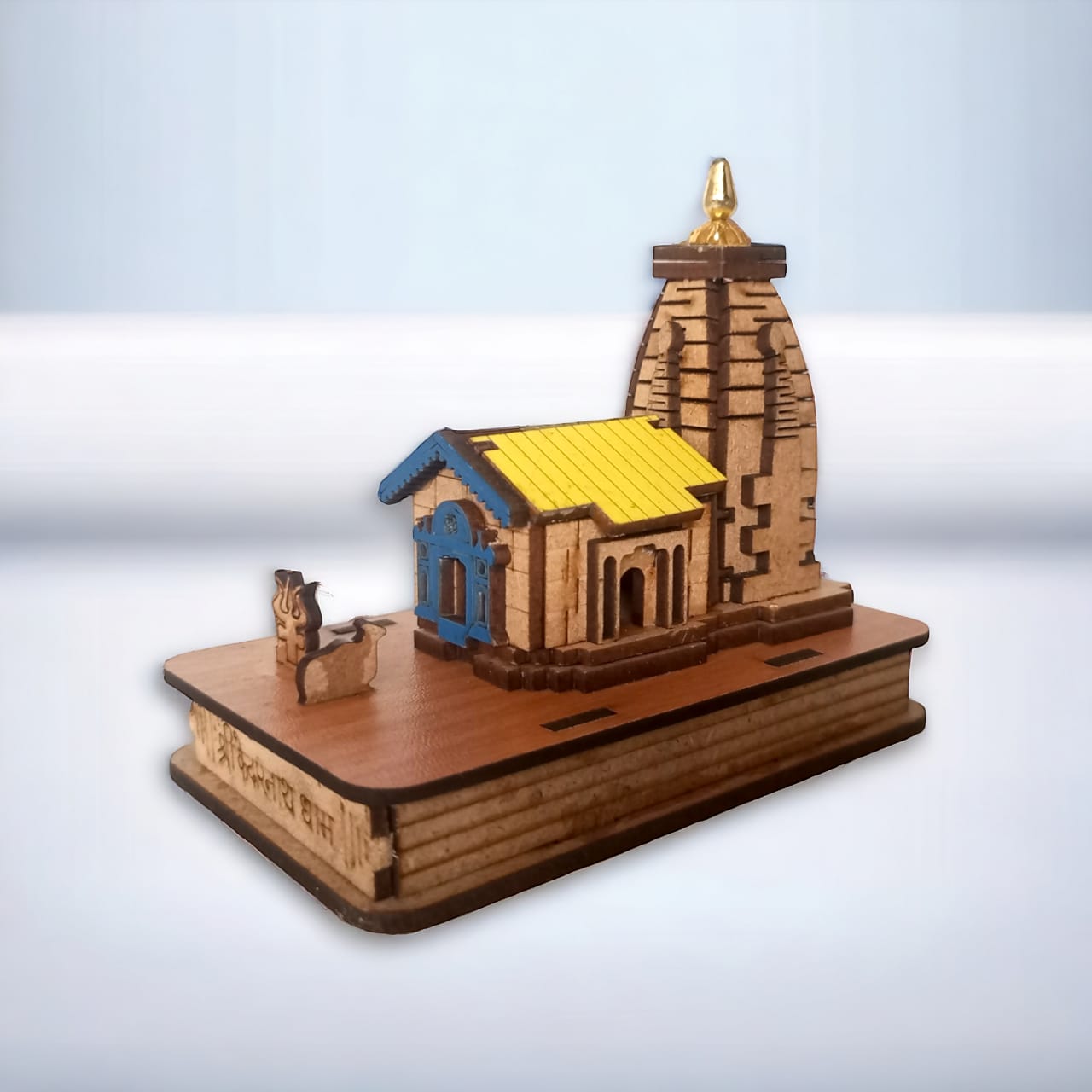 Kedarnath Mandir Wooden-Hand Crafted Wooden 3D Replica