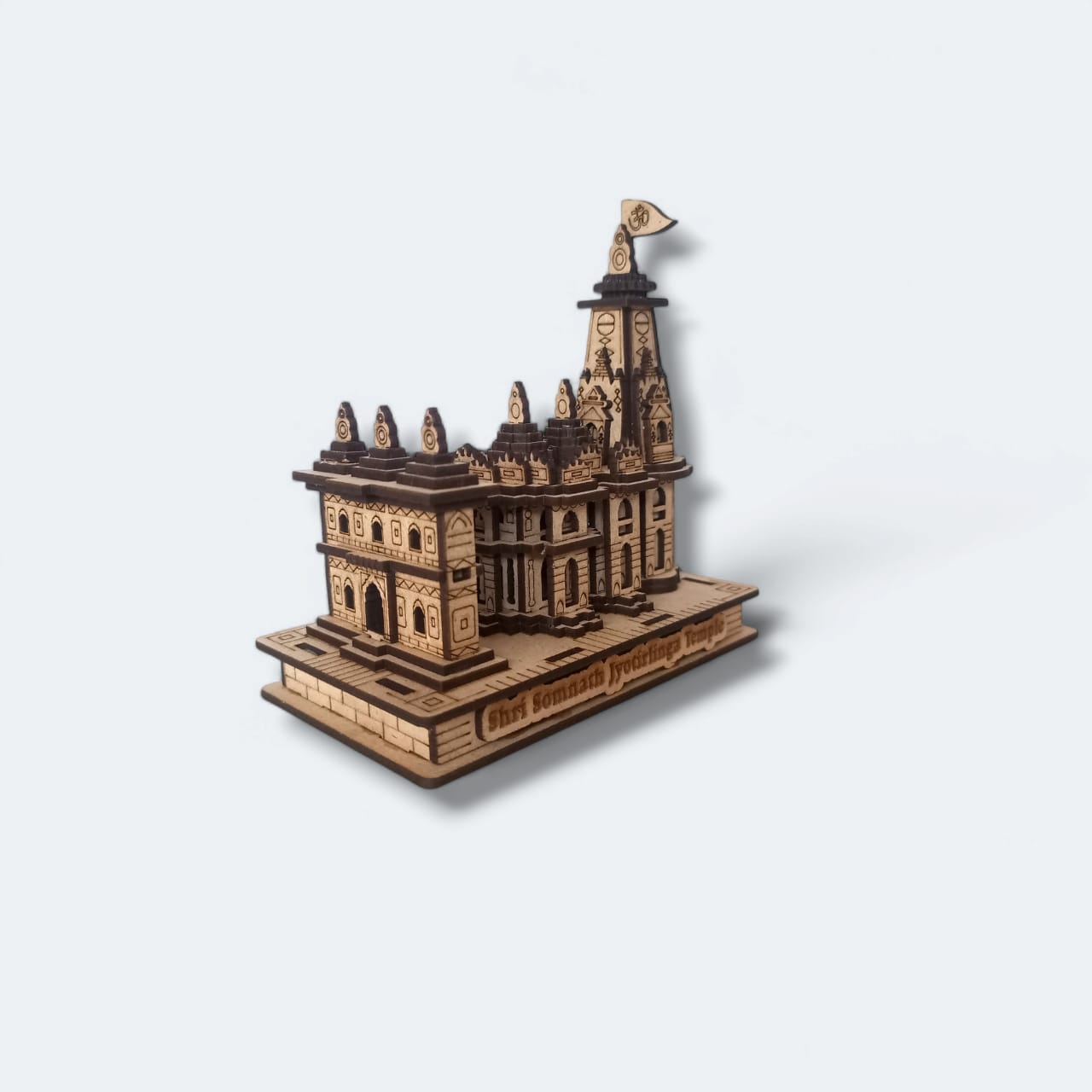 Somnath Temple, Gujrat  -Hand Crafted Wooden 3D Replica