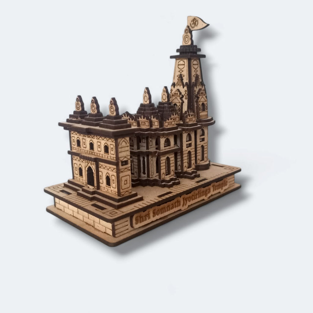 Somnath Temple, Gujrat  -Hand Crafted Wooden 3D Replica