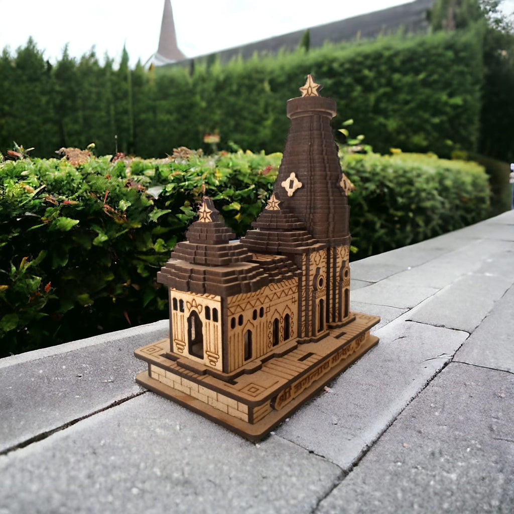 Jagannath Puri Temple -Hand Crafted Wooden 3D Replica