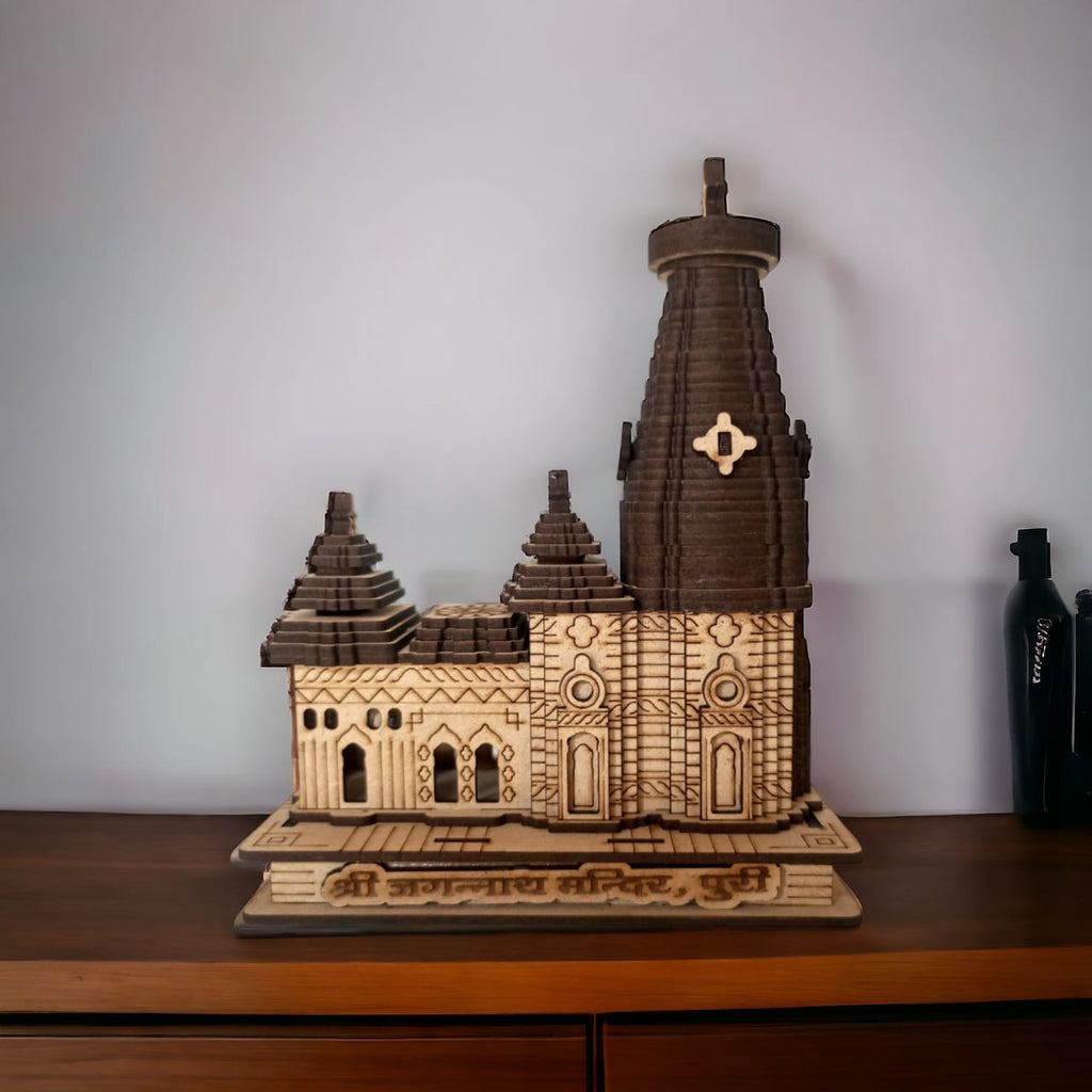 Jagannath Puri Temple -Hand Crafted Wooden 3D Replica