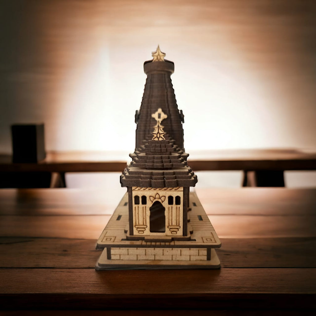 Jagannath Puri Temple -Hand Crafted Wooden 3D Replica