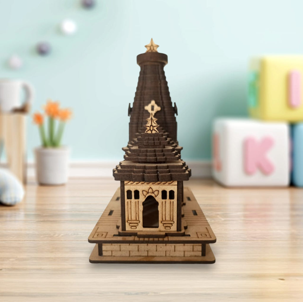 Jagannath Puri Temple -Hand Crafted Wooden 3D Replica