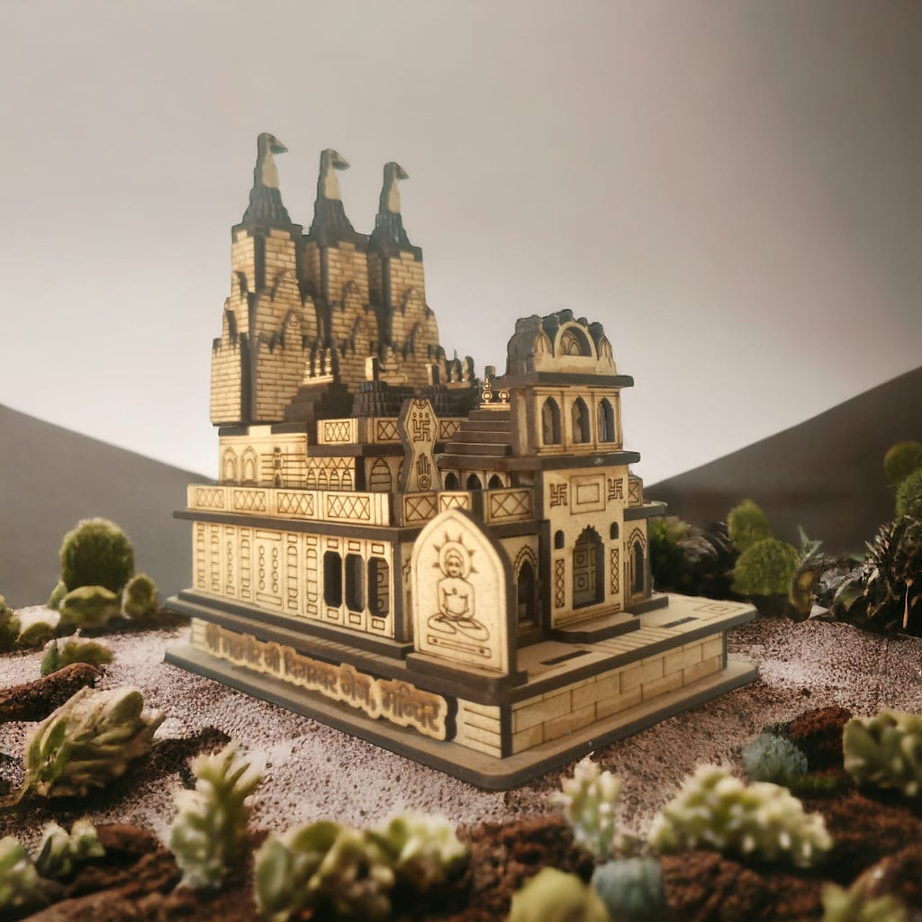 Mahavir ji jain Temple, Ujjain -Hand Crafted Wooden 3D Replica