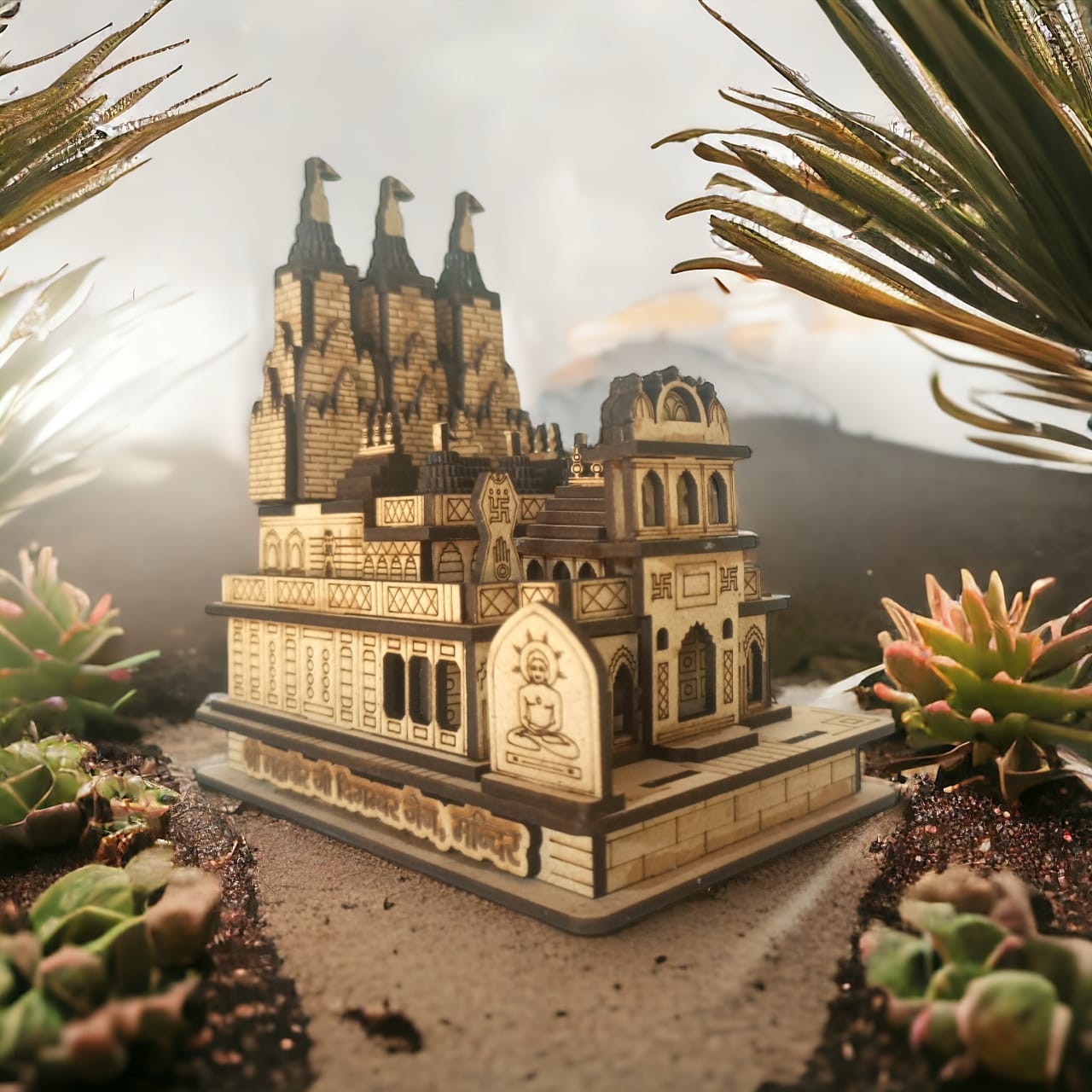 Mahavir ji jain Temple, Ujjain -Hand Crafted Wooden 3D Replica