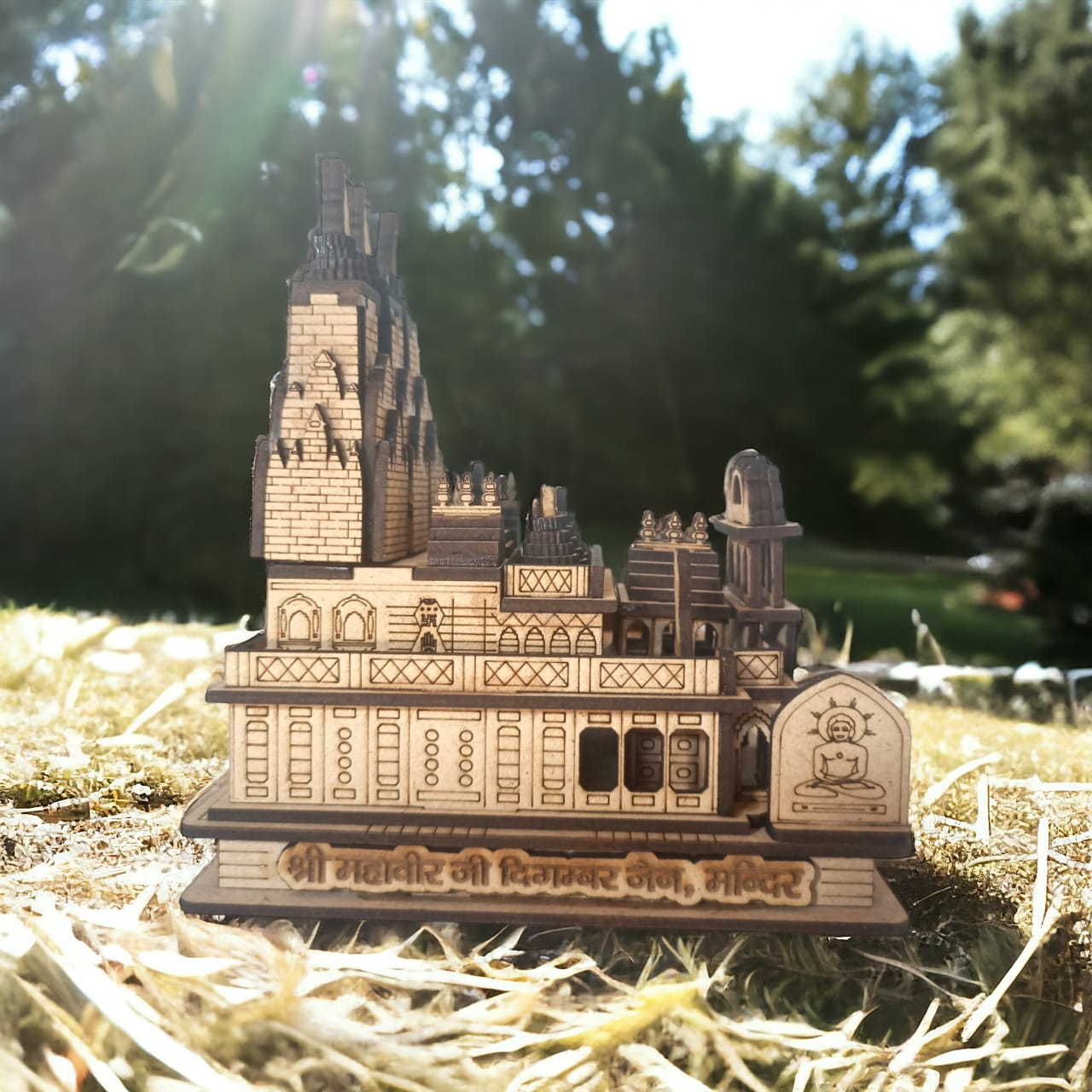 Mahavir ji jain Temple, Ujjain -Hand Crafted Wooden 3D Replica