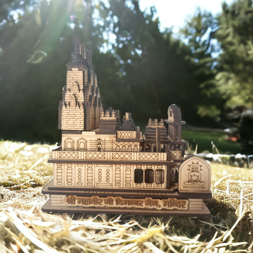 Mahavir ji jain Temple, Ujjain -Hand Crafted Wooden 3D Replica