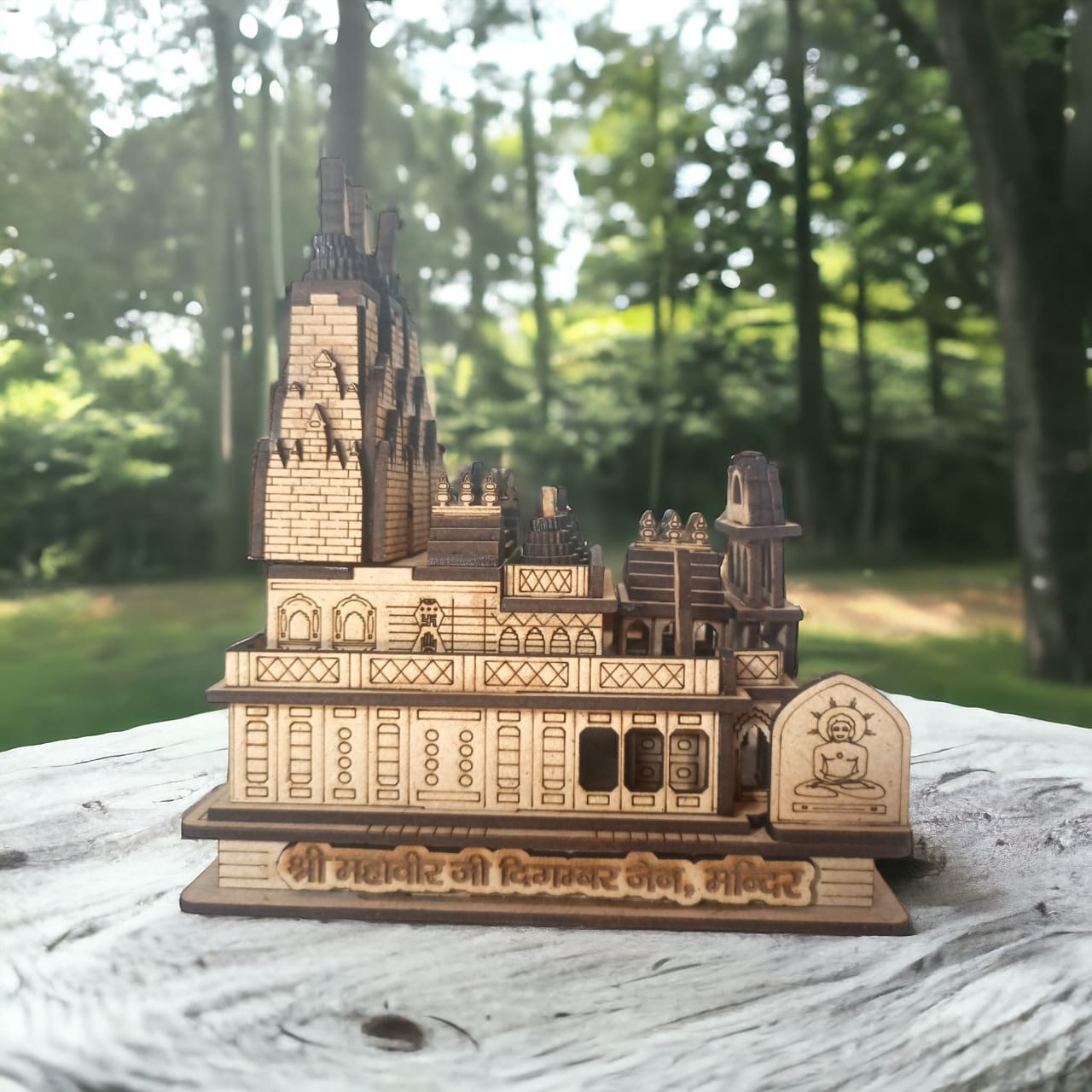 Mahavir ji jain Temple, Ujjain -Hand Crafted Wooden 3D Replica