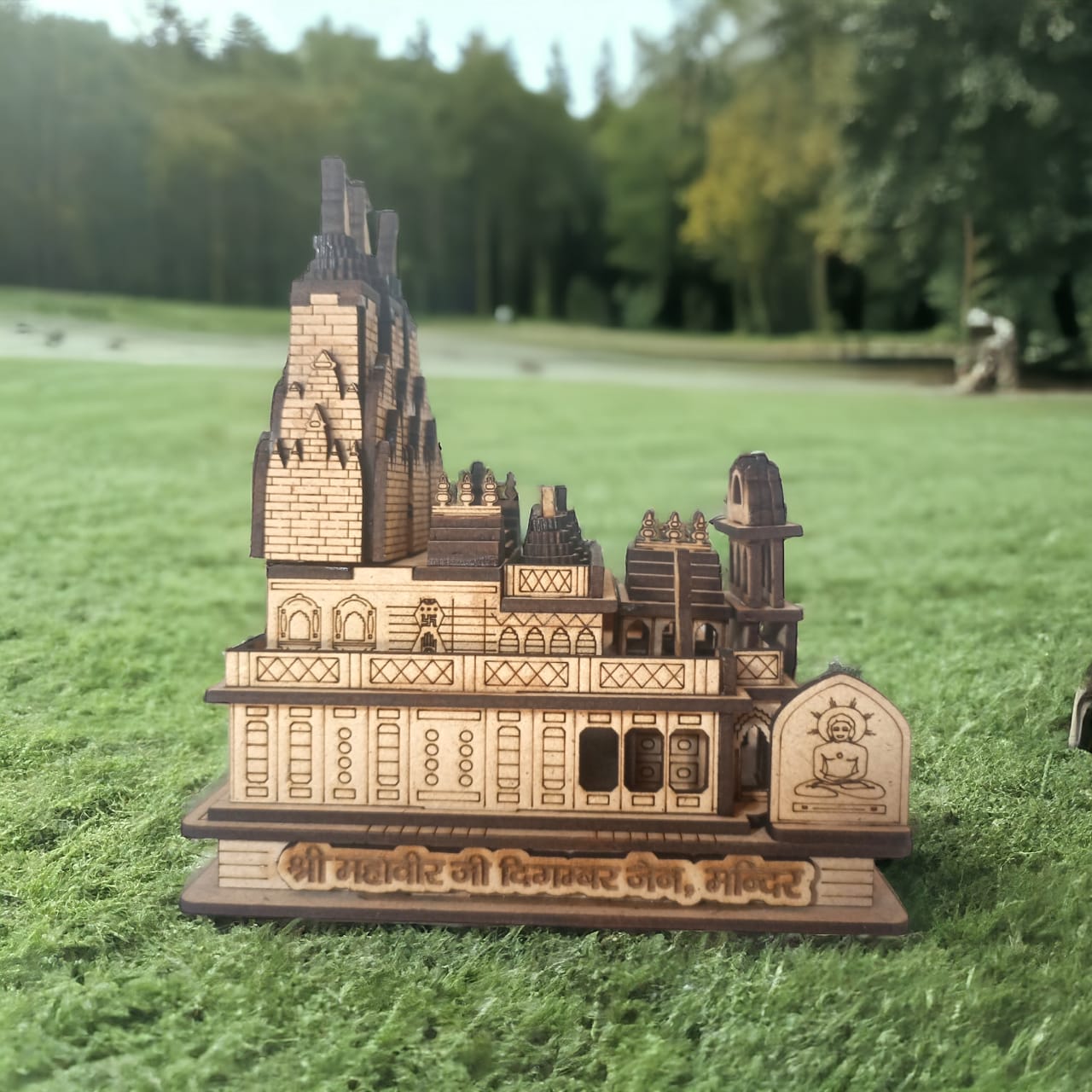 Mahavir ji jain Temple, Ujjain -Hand Crafted Wooden 3D Replica