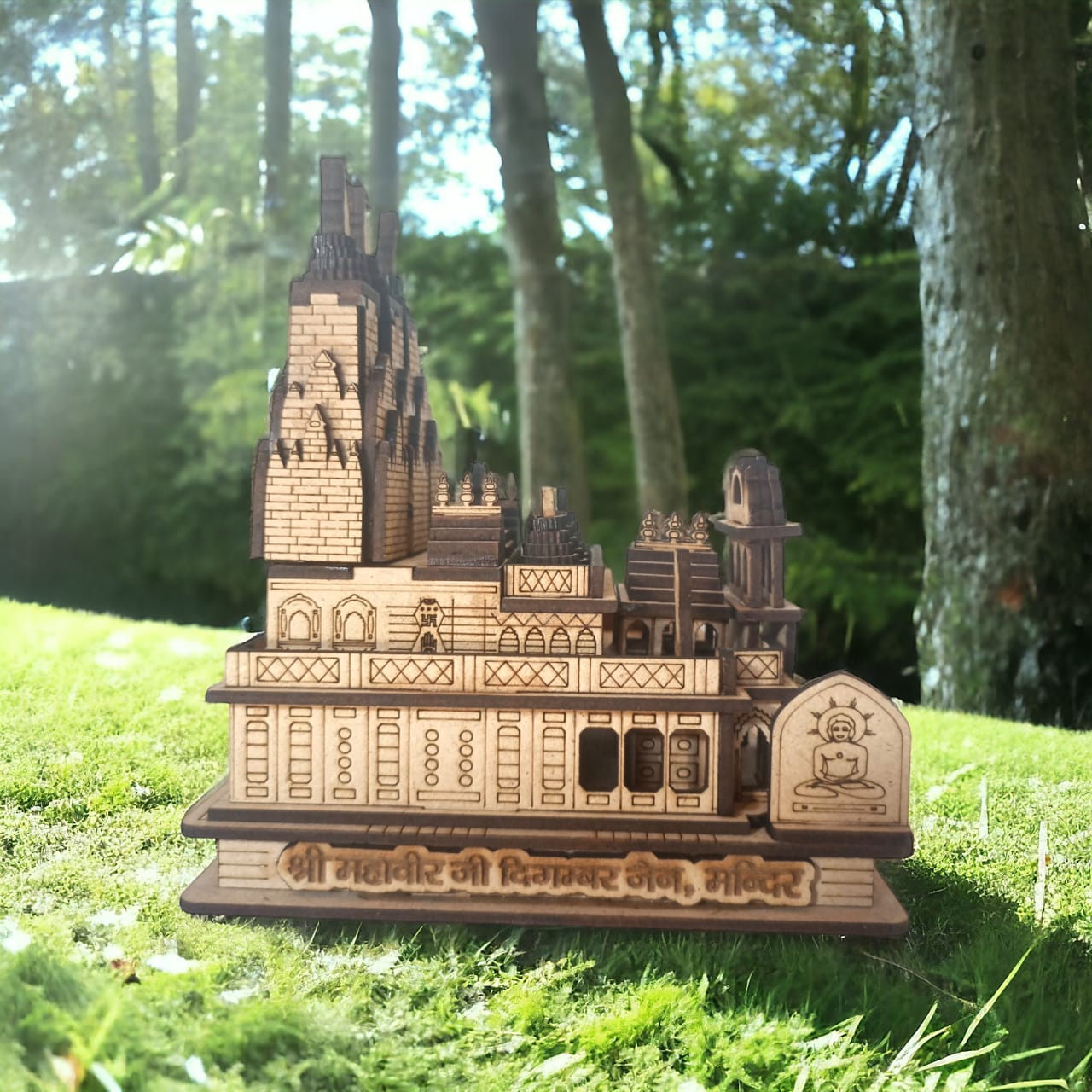 Mahavir ji jain Temple, Ujjain -Hand Crafted Wooden 3D Replica