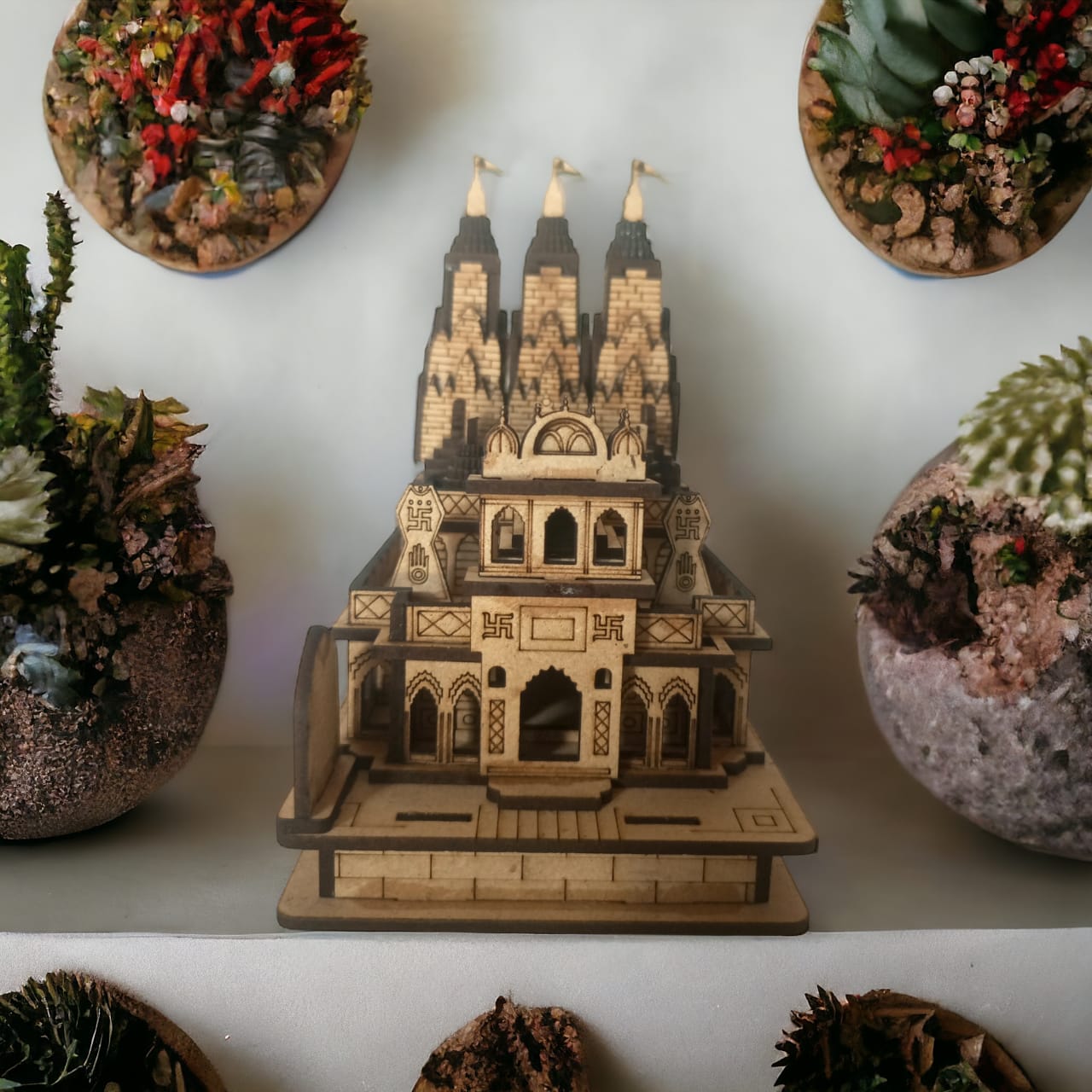 Mahavir ji jain Temple, Ujjain -Hand Crafted Wooden 3D Replica