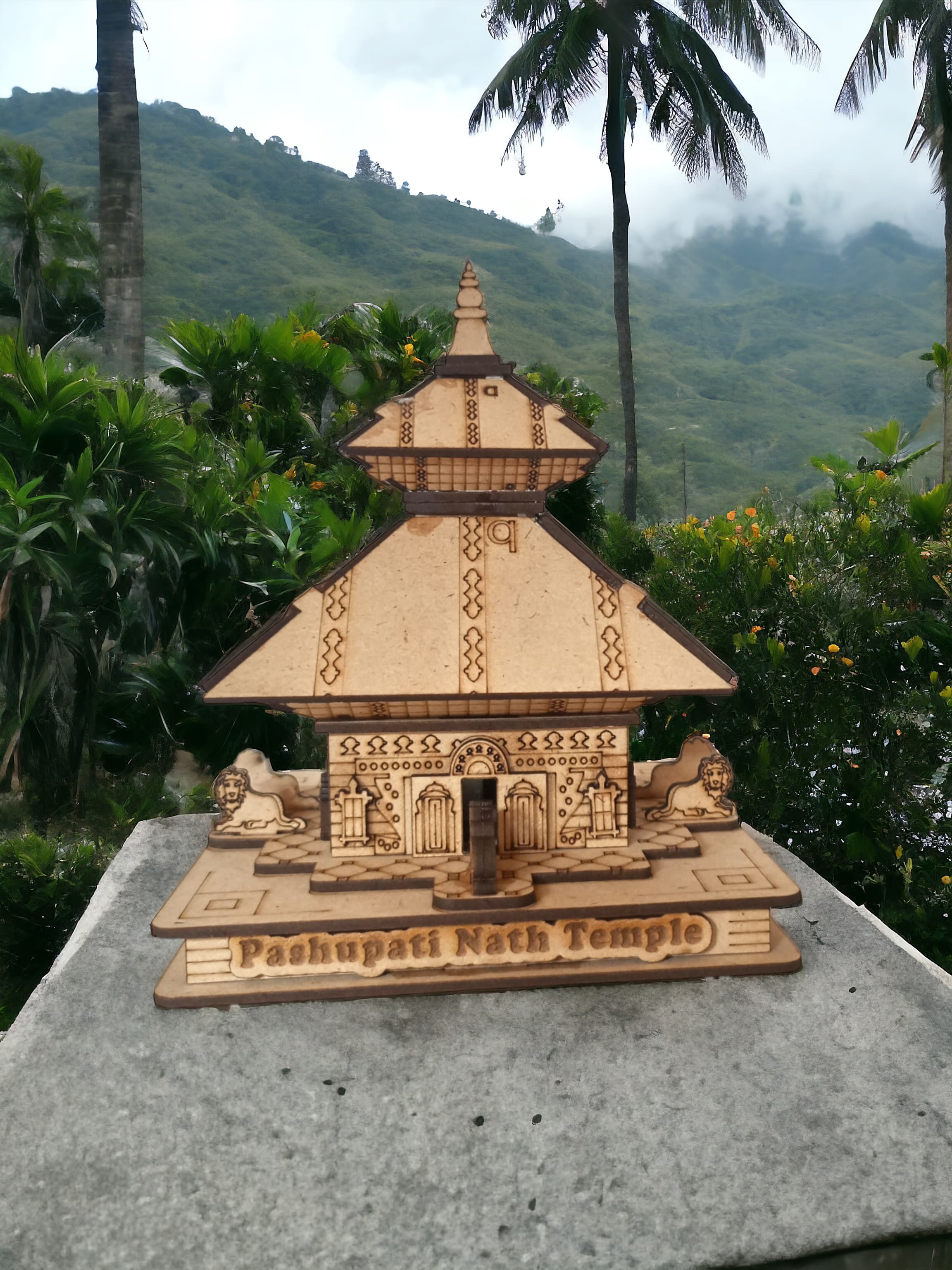 Pashupatinath Temple,Nepal  -Hand Crafted Wooden 3D Replica